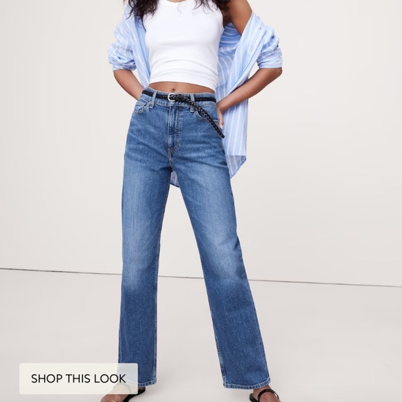 High Rise Straight 5 Pocket Jeans Size 28 - Picture 1 of 10